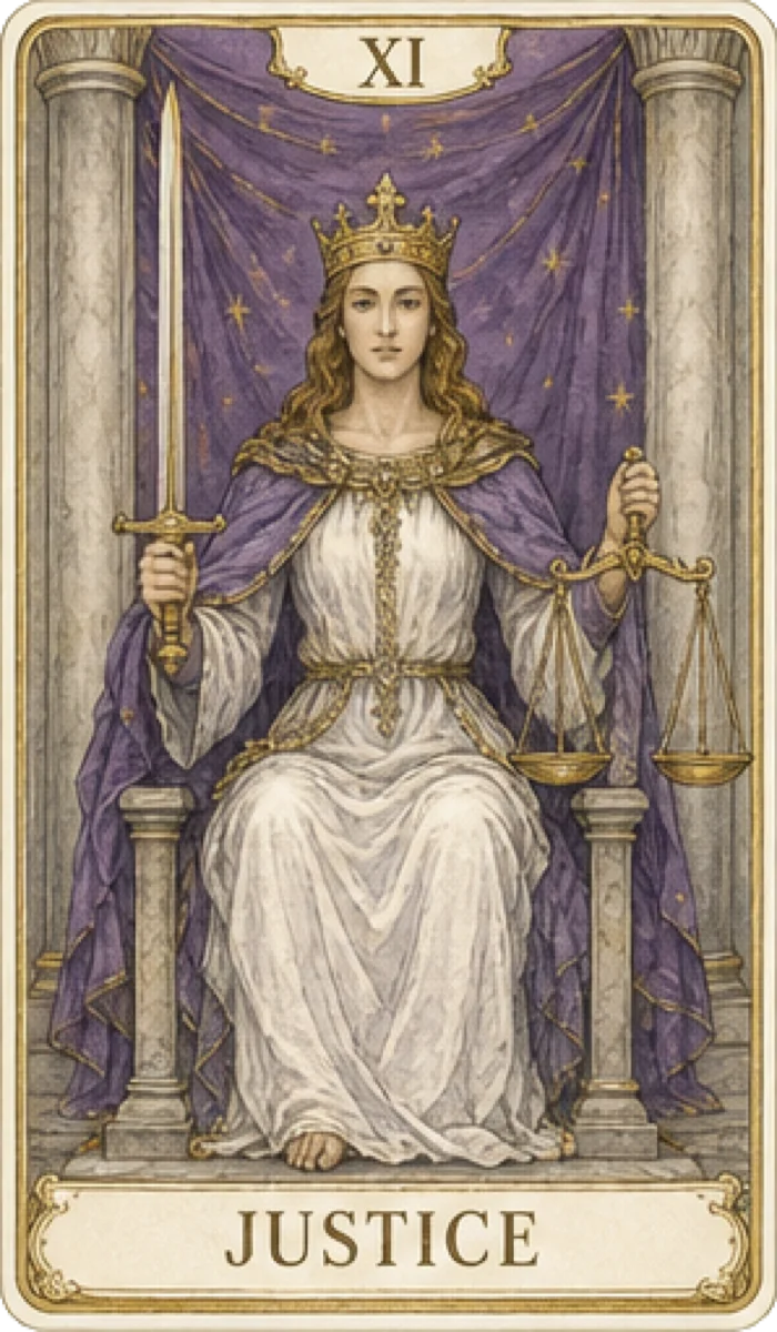 Justice tarot card