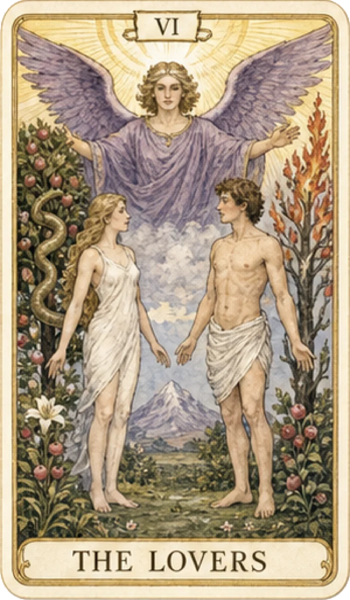 The Lovers tarot card