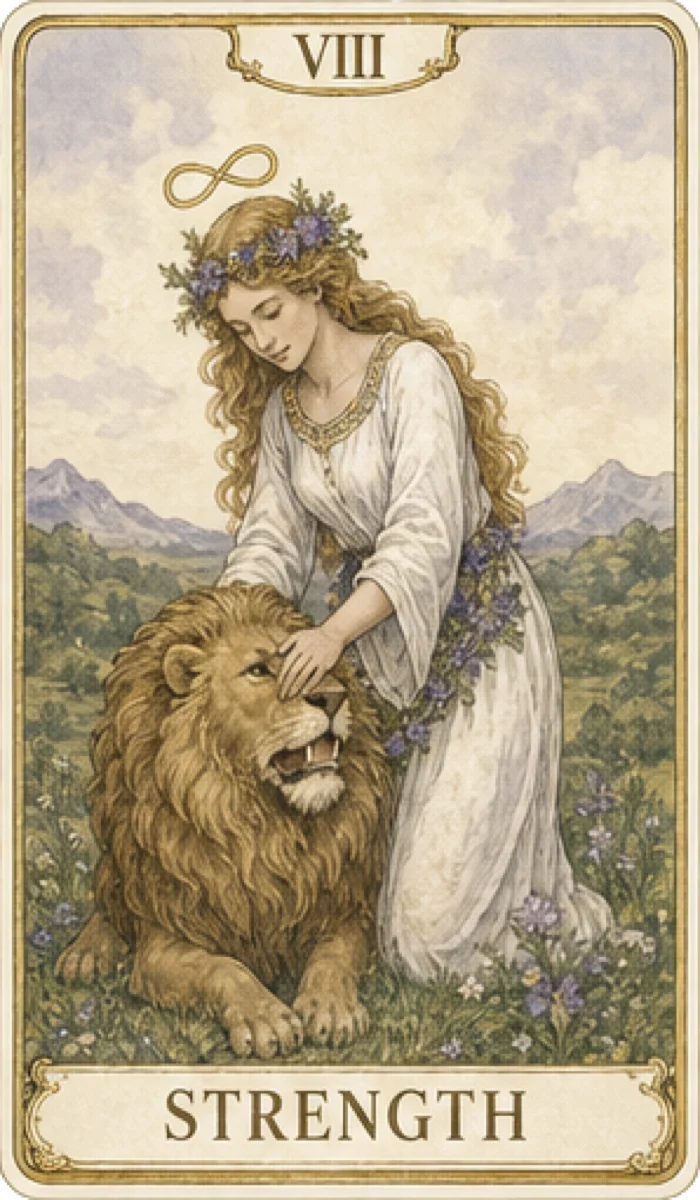 القوة tarot card